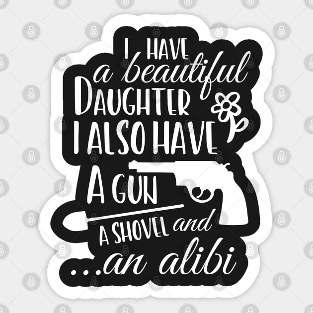 Daughter Father funny Sticker by TheBlackCatprints